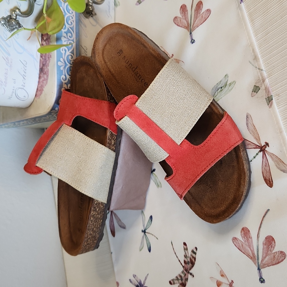 Sundance Vera Pelle Sandal Sz 8.5/39